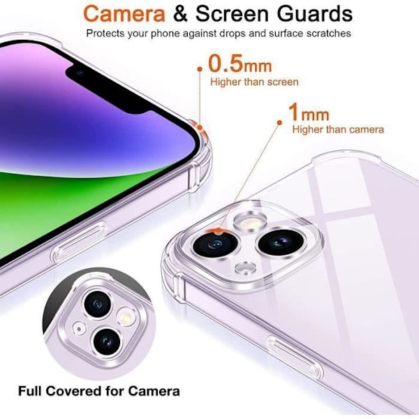 Skyddsfodral till iPhone 14 - BOOLING - Genomskinlig - Mjuk - Förstärkta hörn Transparent
