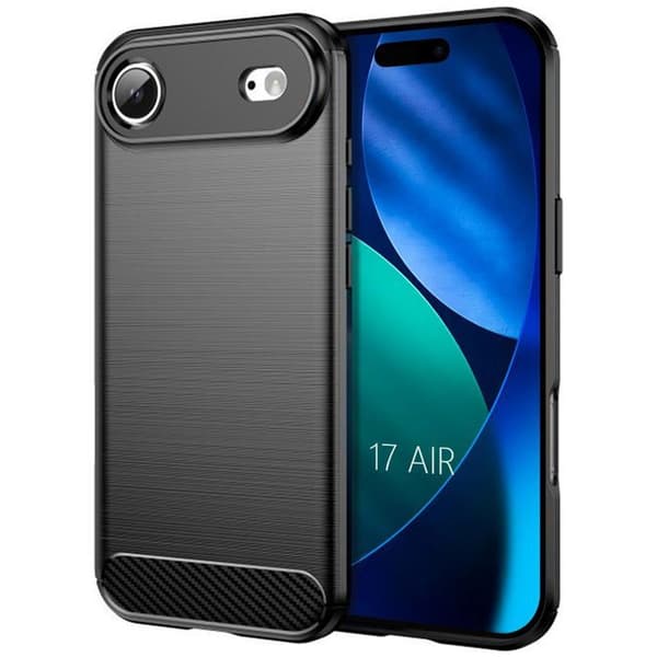 Skyddsskal - BOOLING - för iPhone Air - Kolfiberlook - Stötsäker - Rep-resistant Svart
