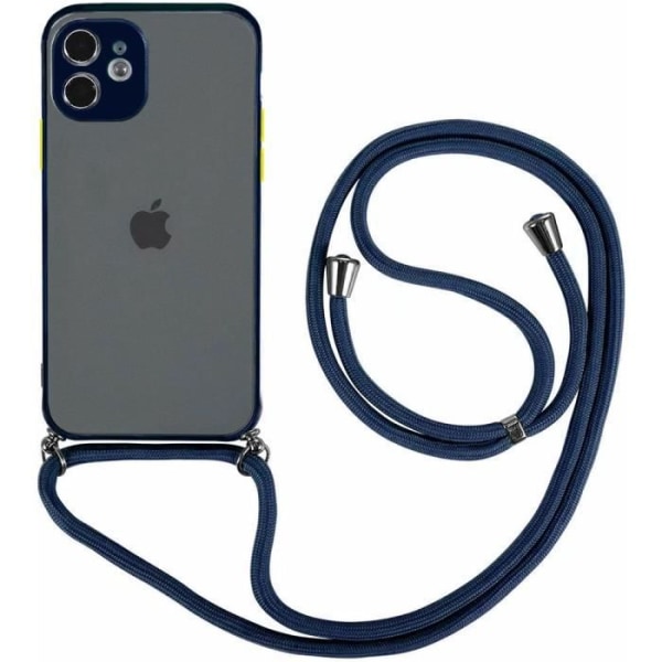Justerbar axelremsfodral för iPhone 12 (6,1") Marinblå halvtransparent Anti-chock Lätt, styv Slim