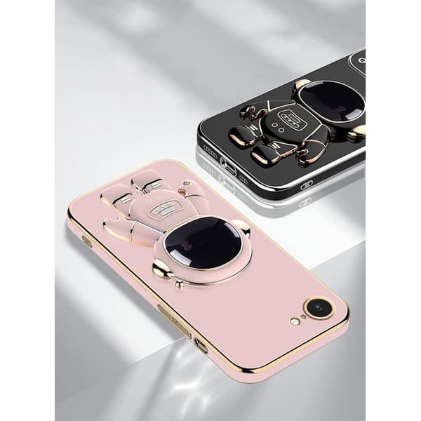 Siliconfodral - BOOLING - för iPhone 17e - Stötsäker och Repfria med Astronautstöd - Svart Svart