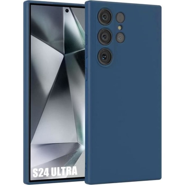 Fodral till Samsung Galaxy S24 Ultra - Matt Effekt Marinblå flytande silikonskydd