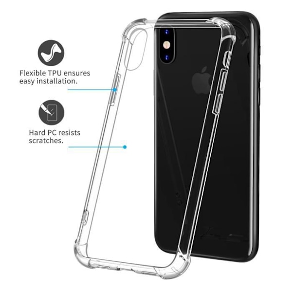 Telefonkåpa - Apple - iPhone XR - Mjuk TPU - Dubbelskiktsskydd - Transparent Klar