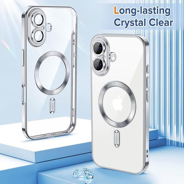 Skyddshölje - BOOLING - för iPhone 17 - med magnetring - silverfärgad - 2 härdat glas Silver