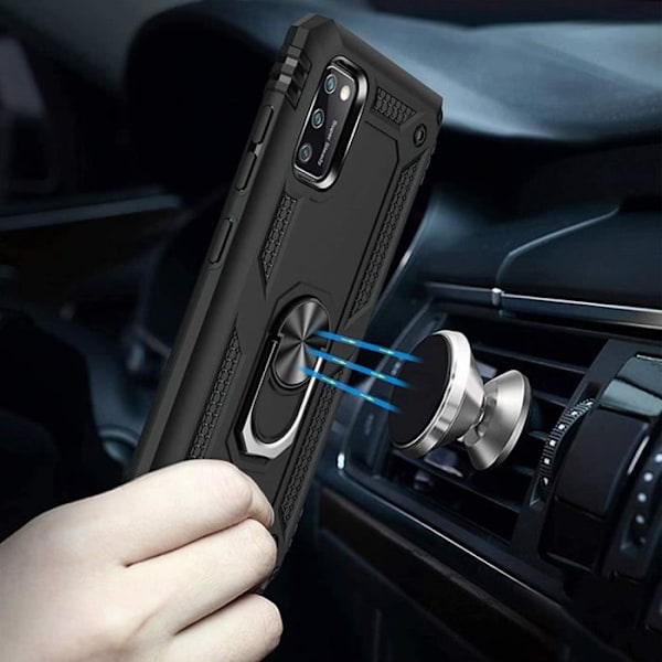 Skyddsfodral för Samsung A41 (6,1") Svart med 2 härdade glasögon - PROSHOP - Army Style Svart