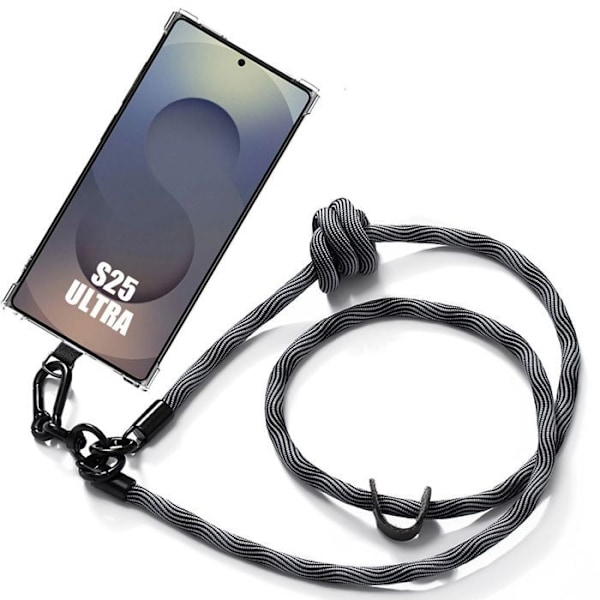Coque för Samsung Galaxy S25 Ultra - Skydd med Robust Snodd Grå - BOOLING Transparent
