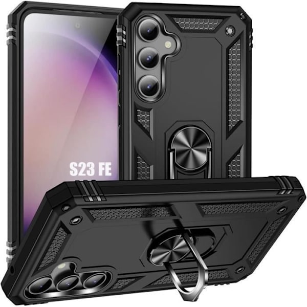 Skyddsskall – Samsung – Galaxy S23 FE – Styv – Stötabsorberande – 360° svängbar ställning Svart