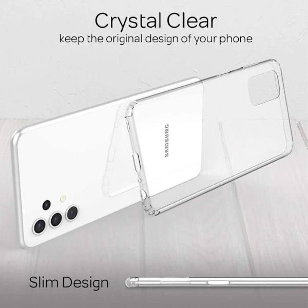 Skyddsskal för Samsung Galaxy A32 5G - PROSHOP - Högkvalitativt silikon - Transparent Transparent