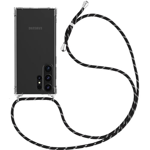 Telefonkedjefodral till Samsung Galaxy S23 Ultra Protection Förstärkt stötsäker med kedja svart