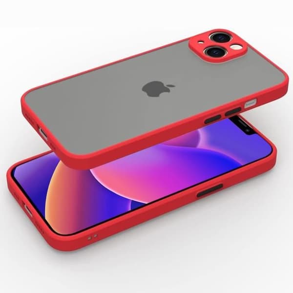 Coque - BOOLING - För iPhone 14 Plus - Stötsäker - Halkfri yta - Matt Röd