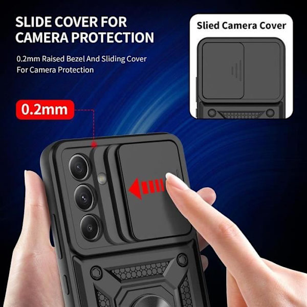 Skyddsskal - BOOLING - Samsung Galaxy A35 5G - Stöttålig - 360° Rotationsstöd - Svart Svart