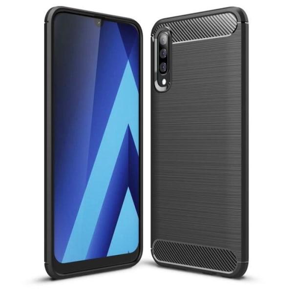 Coque - NALIA - Samsung Galaxy A70 - Kolfiberutseende - Ultra Tunn - Stötabsorberande Svart