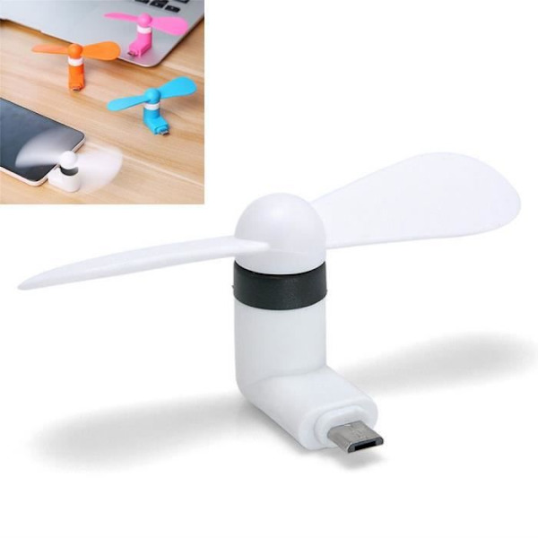 Mini Fläkt - YIOU - Portabel - Mikro USB - Ultra-tyst - 8,5 cm i diameter Vit