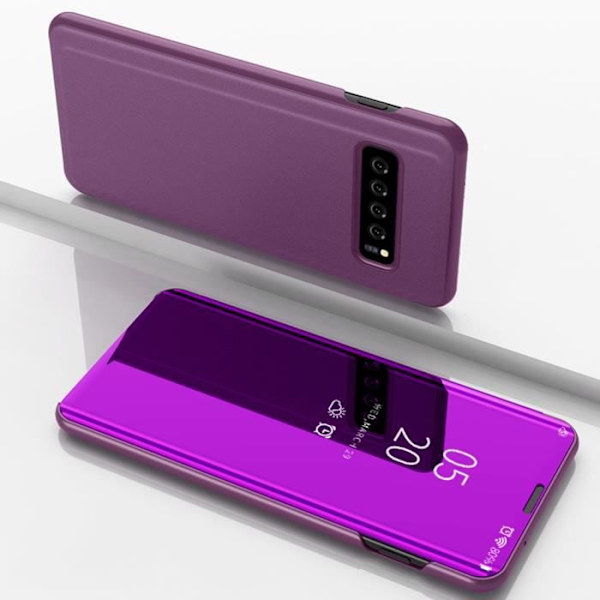 Skal - Samsung - Galaxy S10+/S10 Plus - Klar sikt - Lila - Stativ Funktionsklaff Lila