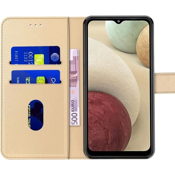 Skyddsfall - PROSHOP - för Samsung A22 5G - Plånbok - Guld - Repfria - Stötsäker gyllene