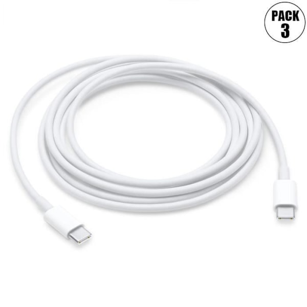 [Lot-3] Snabbt USB-C till USB-C laddningskabel 20W för iPhone 16, iPhone 16e, iPhone 16 Plus, iPhone 16 Pro, iPhone 16 Pro Max - 1M Vit