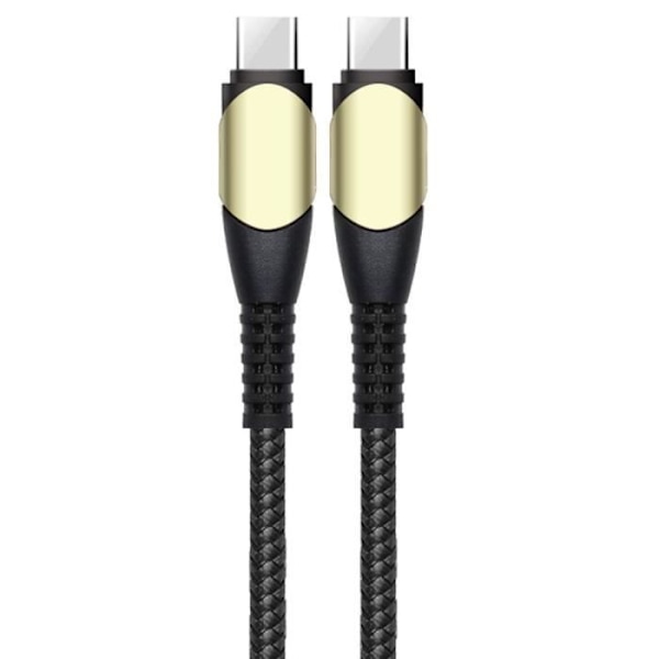 60W snabbladdning USB-C till USB-C-kabel för OPPO A16 A16s A53 A53S A54 A55 A56 A72 A93 A93s - Förstärkt nylonsvart 1M Svart