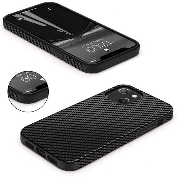 Fodral för iPhone 13 Pro (6,1'') svart kol + 2 skärmskydd i härdat glas