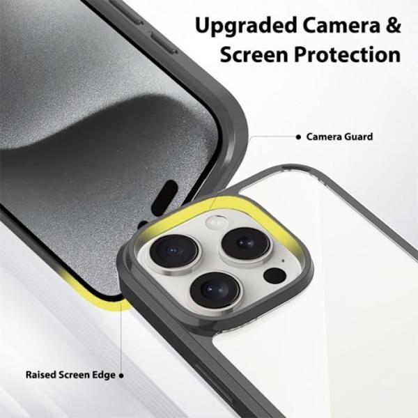 Skyddsfodral för iPhone 16 Pro Max - BOOLING - Svart och Transparent - Repbeständig - Stötsäker Svart, klar