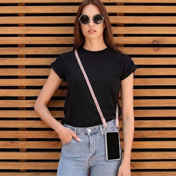 Skydd för Samsung Galaxy A36 5G, Stöttålig Anti-Rip Bumper Solid med Rosa Snodd Rosa, klar