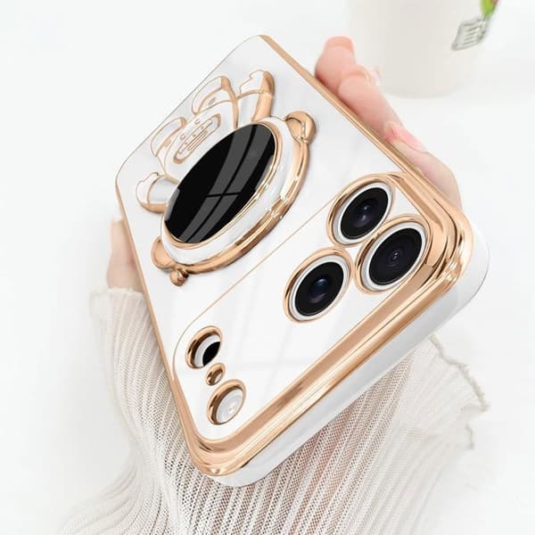 Coque - BOOLING - för iPhone 17 Pro Max - Stötsäker Vit med Astronaut Stöd Vit