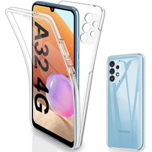 Fodral för Samsung A32 4G (6,4") Transparent TPU helkropp 360 graders skydd Anti-Fingeravtryck Anti-Scratch