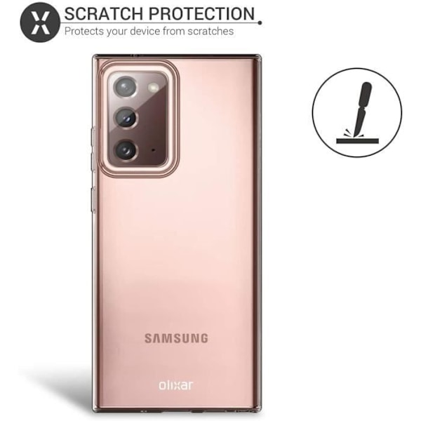 Fodral till Samsung Galaxy Note 20 Transparent Gel Silikon Mjuk TPU Ultratunn Skyddande Slim kompatibel trådlös laddning Coque