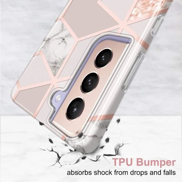 Fodral till Samsung Galaxy A53 5G - BOOLING - Rosa marmormönster - Mjukt stötsäkert skydd Rosa