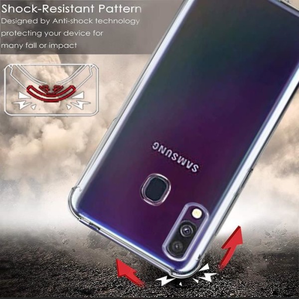 Fodral för Samsung Galaxy A40, ultratunt reptåligt kristallklart silikon TPU-gummi Mjukt hudskydd