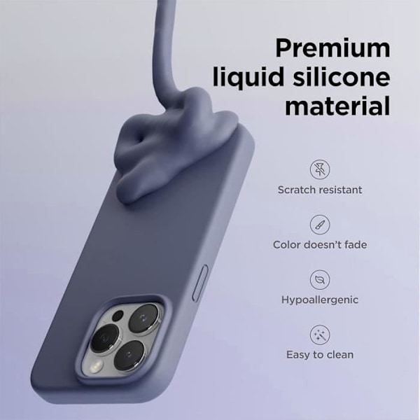 Cover til iPhone 16 Pro - Letvægts Slim Flydende Silikonebeskyttelse Night Blue + 2 hærdede briller