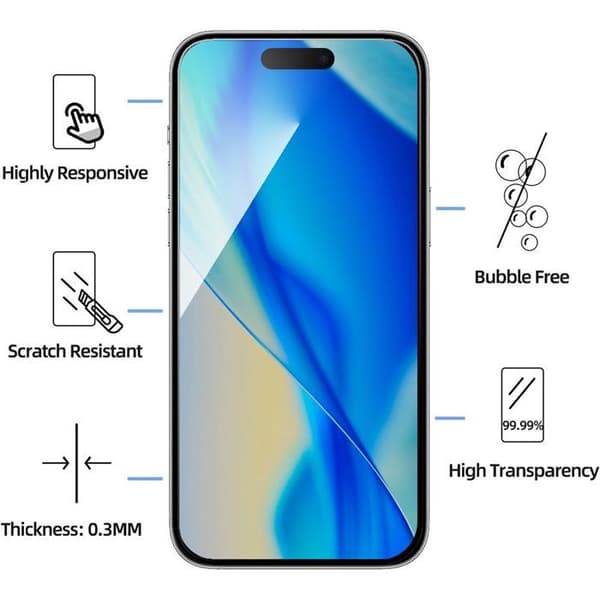 Pack med 3 härdade glas - BOOLING - för iPhone 17 Pro Max - Transparent - 9H - Stötsäker - 3-pack Transparent