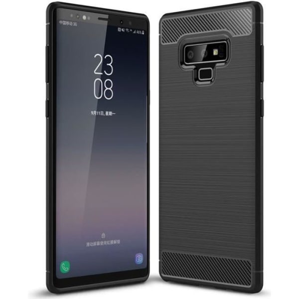 Galaxy Note 9 Cover Carbon Fiber Resilient TPU beskyttelsescover til Samsung Galaxy Note 9 - Sort