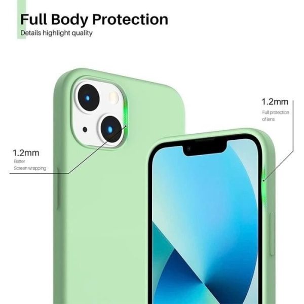 Silikonfodral till iPhone 13 Clover Green och 2 skärmskydd i härdat glas