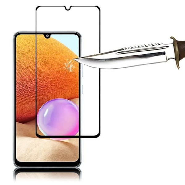VCOMP® för Samsung Galaxy A32- A32 4G 6,4": förpackning - 2-pack helfärgsskärm härdat glas skärmskydd - SVART SVART