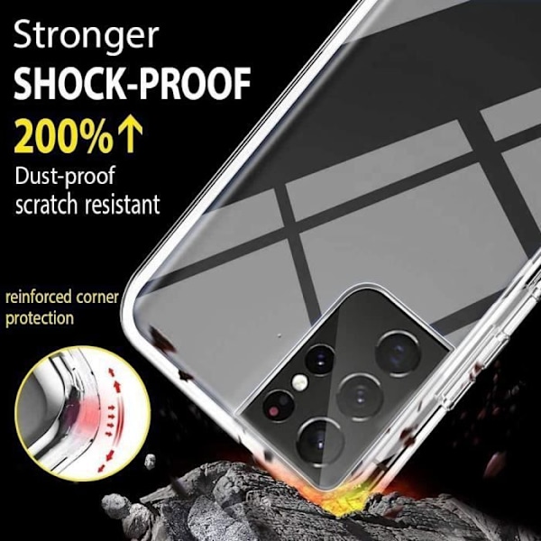 Skyddshölje - BOOLING - Samsung Galaxy S21 Ultra 5G - Flexibelt - Transparent - 360 grader Transparent