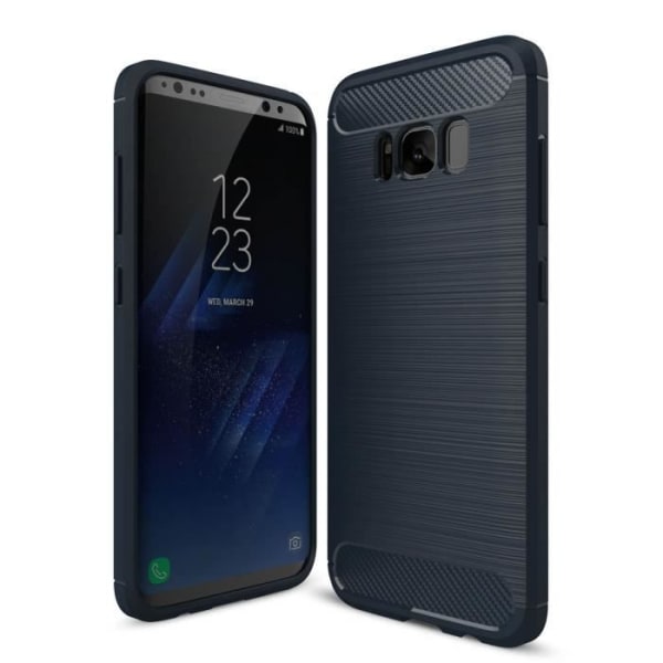 För Samsung Galaxy S8 SM-G950F (5,8"), Stötsäkert fodral mot kolfibermönster Smal mjuk silikon TPU gelskydd - blå Blå