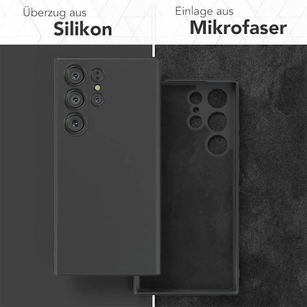 Fodral till Samsung Galaxy S24 Ultra - Smal stötsäker Matt Flytande Silikonskydd - Svart