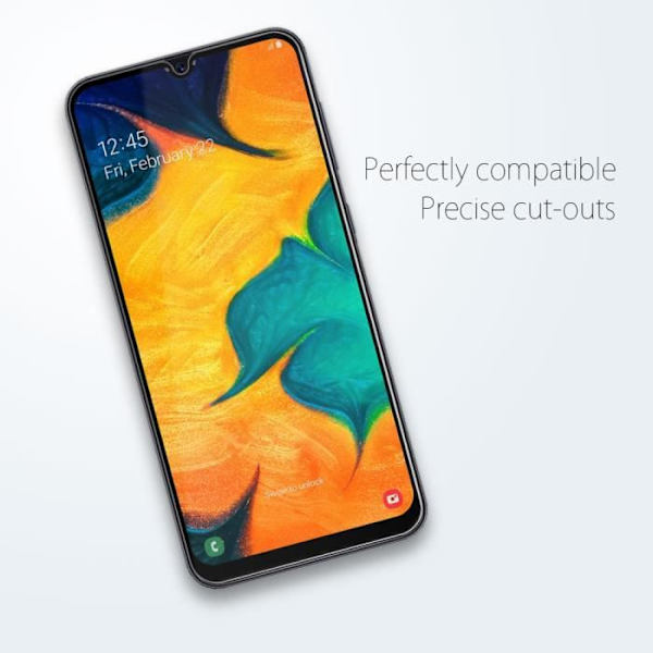 SLEO 2x skärmskydd för -Samsung Galaxy A30- Skärmfilm i härdat glas - Reptålig full täckning