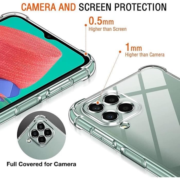 Skyddande fodral för Samsung Galaxy M33 5G - BOOLING - Silikon - Förstärkta hörn Transparent Transparent