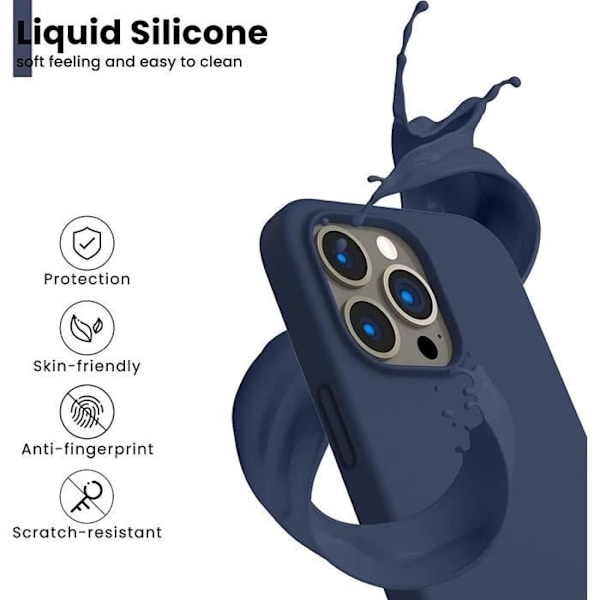 Skyddsfodral - BOOLING - iPhone 16 Pro - Mjukt Silikongummi - Repbeständig - Mörkblå marinblå