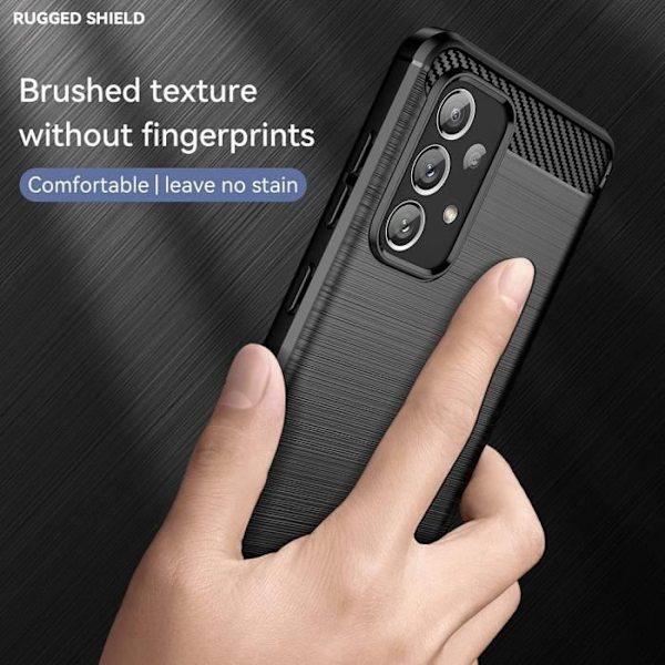 Fodral för Samsung A73 5G (6,5") + 2 härdade glasögon. Stötsäker Fodral Designfunktioner Silikonförstärkt skydd Svart Svart