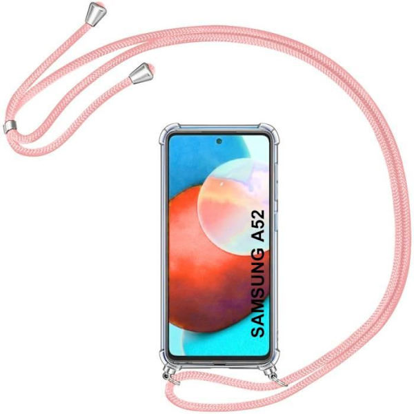 Skyddsskal - PROSHOP - Samsung Galaxy A52 5G - Flexibel - Transparent - Stötabsorberande Transparent-rosa