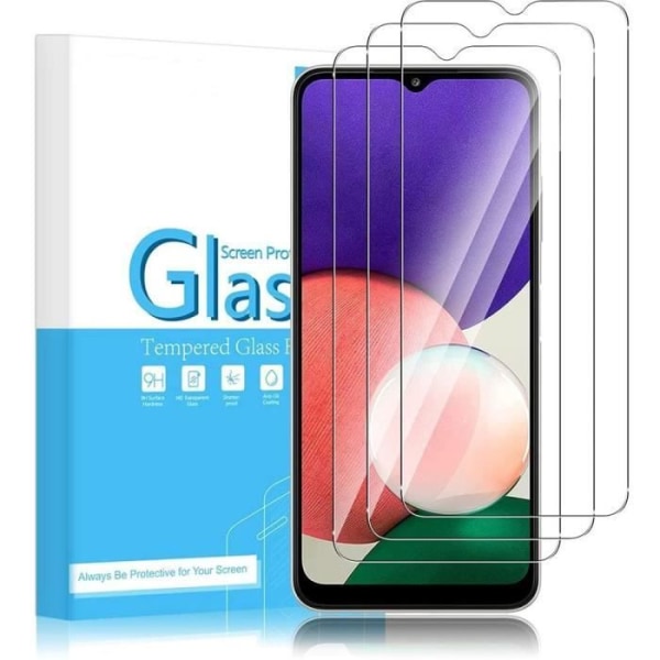 Hærdet glas - PROSHOP - Samsung A22 5G - Anti-ridse - 9H modstand - Nem installation Transparent