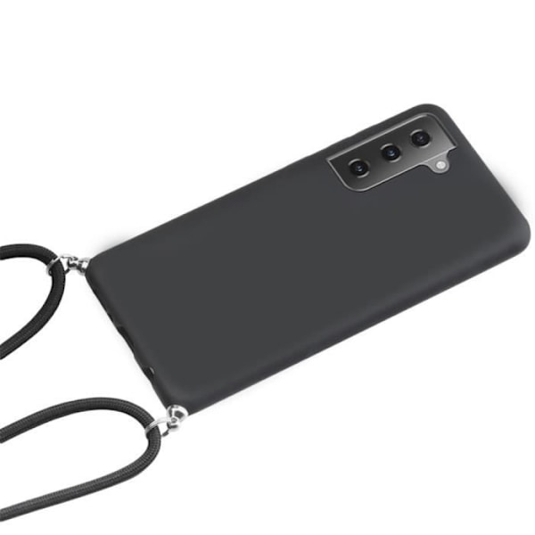 Axelremsfodral för Samsung S21 Plus - PROSHOP - Soft Black - Anti-Scratch Silikonskydd Svart
