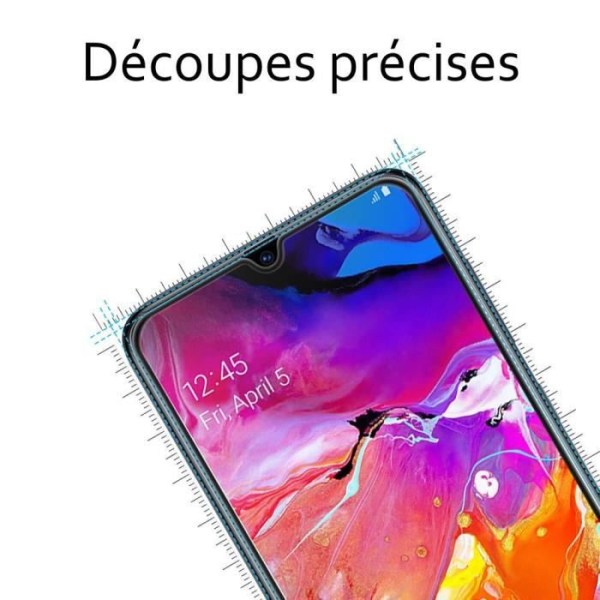 Skyddsfodral - Toproduits® - Samsung A70 - Svart - 2 härdade glasögon - Reptålig Svart