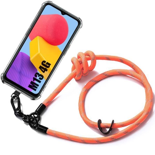 Lanyardfodral till Samsung Galaxy M13 Stötsäkert Anti-Scratch med avtagbar Lanyard Orange