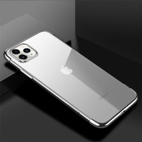 Etui til iPhone 12 Pro (6,1") Pakke med 2 Anti-ridse hærdet glas Stilfuldt sølv krom designkant Silver