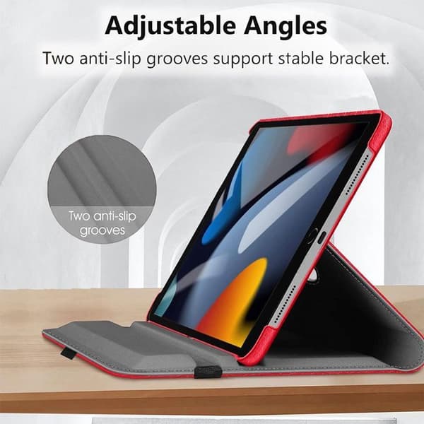 Coque + Härdat Glas - BOOLING - för iPad A16 (11") - Rotering 360° - Röd - Optimal skydd Röd