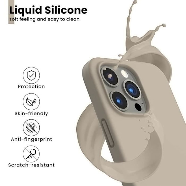 Silikonfodral till iPhone 16 Pro Max - Smal skydd Stötsäker Anti-Scratch Beige