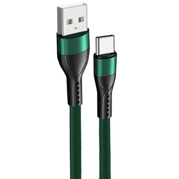 Snabb USB-C-kabel för Samsung Galaxy A16 A15 A05s A25 A35 A55 S25 S24 FE S24 Ultra - 1M Grön Nylontvinnad Grön