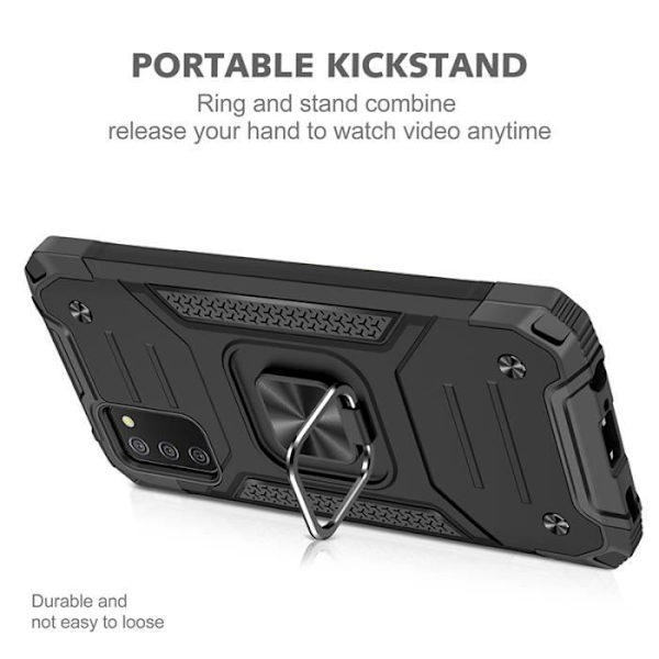 Fodral för Samsung Galaxy A51 med Rotate Kickstand Armor Stötsäker Durabl (svart)